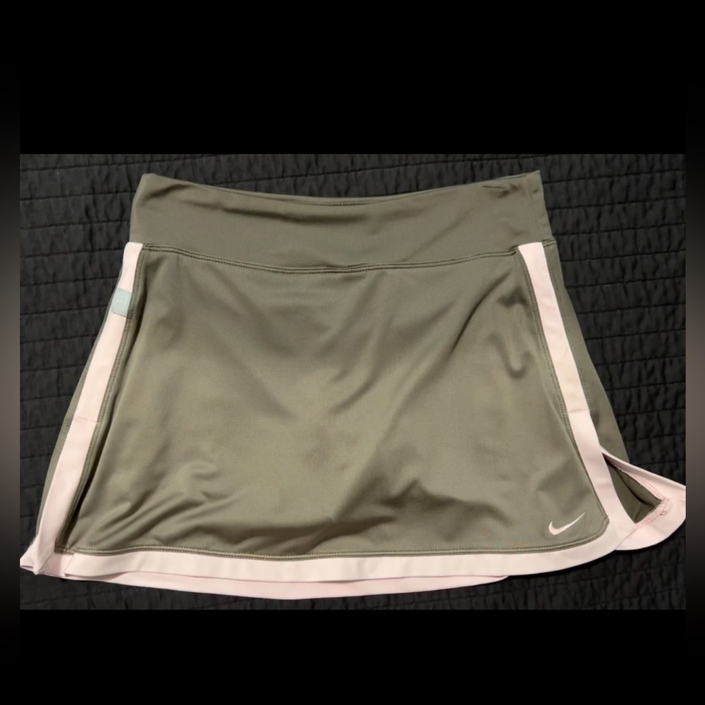 Nike Olive Green and Light Pink Athletic Skort